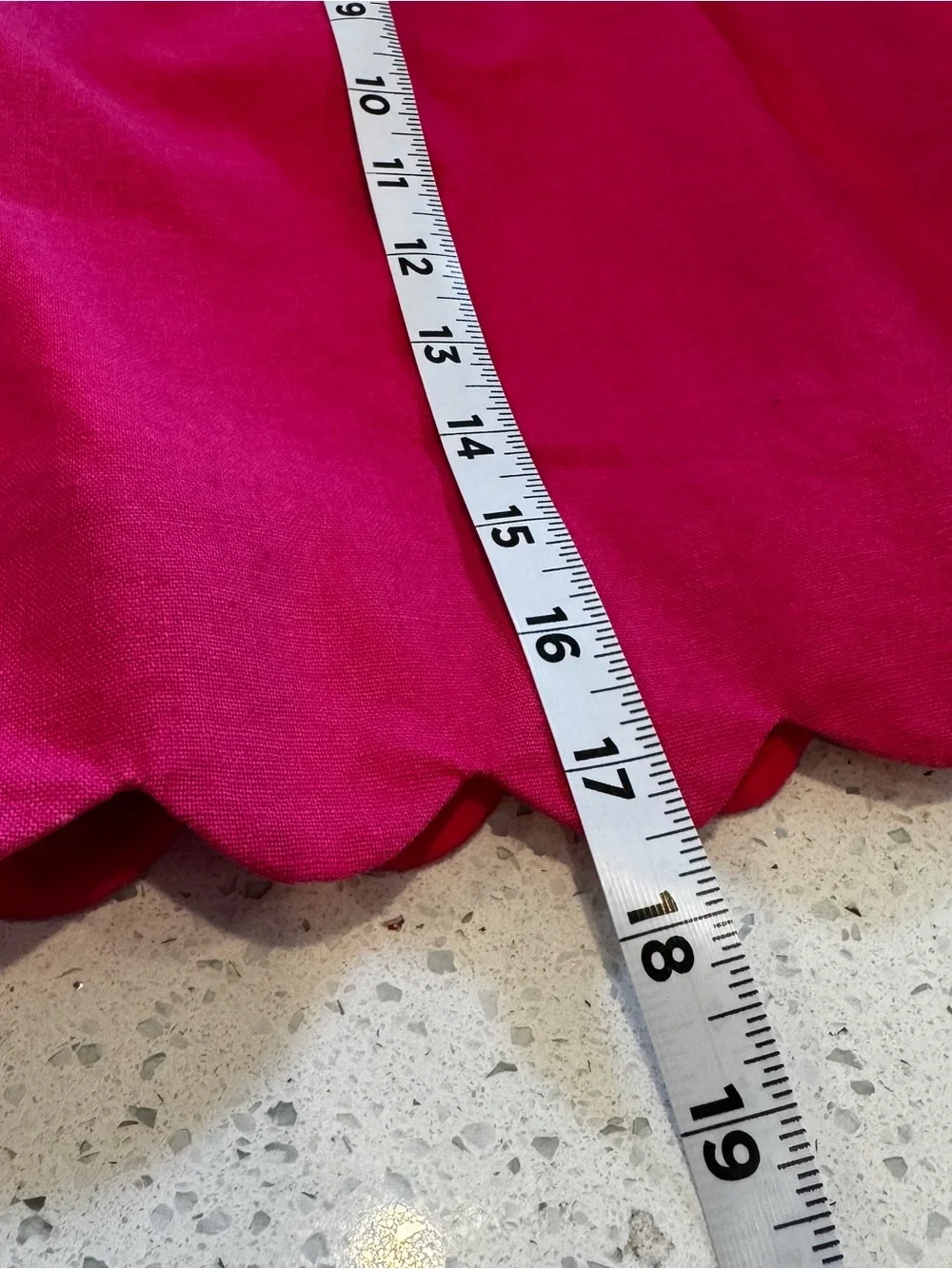J.Crew Linen Blend Scalloped Hem Skirt Hot Pink Pull-On Elastic Waist Size 8